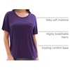 GYS Bamboo Viscose Women’s Pajama Tops, Soft Cooling Short Sleeve T-Shirts | Moisture-Wicking Sleep Shirt, Casual Crew Neck Tees, Moisture-Wicking Lounge Top, Comfy Stretchy PJ Tops(Purple)