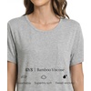 GYS Bamboo Viscose Women’s Pajama Tops, Soft Cooling Short Sleeve T-Shirts | Moisture-Wicking Sleep Shirt, Casual Crew Neck Tees, Moisture-Wicking Lounge Top, Comfy Stretchy PJ Tops(Heather Grey)