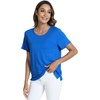 GYS Bamboo Viscose Women’s Pajama Tops, Soft Cooling Short Sleeve T-Shirts | Moisture-Wicking Sleep Shirt, Casual Crew Neck Tees, Moisture-Wicking Lounge Top, Comfy Stretchy PJ Tops(Capri Blue)