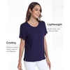 GYS Bamboo Viscose Women’s Pajama Tops, Soft Cooling Short Sleeve T-Shirts | Moisture-Wicking Sleep Shirt, Casual Crew Neck Tees, Moisture-Wicking Lounge Top, Comfy Stretchy PJ Tops(Navy)