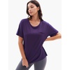 GYS Bamboo Viscose Women’s Pajama Tops, Soft Cooling Short Sleeve T-Shirts | Moisture-Wicking Sleep Shirt, Casual Crew Neck Tees, Moisture-Wicking Lounge Top, Comfy Stretchy PJ Tops(Purple)