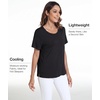 GYS Bamboo Viscose Women’s Pajama Tops, Soft Cooling Short Sleeve T-Shirts | Moisture-Wicking Sleep Shirt, Casual Crew Neck Tees, Moisture-Wicking Lounge Top, Comfy Stretchy PJ Tops(Black)