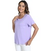 GYS Bamboo Viscose Women’s Pajama Tops, Soft Cooling Short Sleeve T-Shirts | Moisture-Wicking Sleep Shirt, Casual Crew Neck Tees, Moisture-Wicking Lounge Top, Comfy Stretchy PJ Tops(Taro Purple)