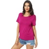 GYS Bamboo Viscose Women’s Pajama Tops, Soft Cooling Short Sleeve T-Shirts | Moisture-Wicking Sleep Shirt, Casual Crew Neck Tees, Moisture-Wicking Lounge Top, Comfy Stretchy PJ Tops(Plum)