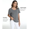 GYS Bamboo Viscose Women’s Pajama Tops, Soft Cooling Short Sleeve T-Shirts | Moisture-Wicking Sleep Shirt, Casual Crew Neck Tees, Moisture-Wicking Lounge Top, Comfy Stretchy PJ Tops(Dark Heather Grey)
