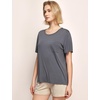 GYS Bamboo Viscose Women’s Pajama Tops, Soft Cooling Short Sleeve T-Shirts | Moisture-Wicking Sleep Shirt, Casual Crew Neck Tees, Moisture-Wicking Lounge Top, Comfy Stretchy PJ Tops(Dark Grey)