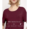 GYS Bamboo Viscose Women’s Pajama Tops, Soft Cooling Short Sleeve T-Shirts | Moisture-Wicking Sleep Shirt, Casual Crew Neck Tees, Moisture-Wicking Lounge Top, Comfy Stretchy PJ Tops(Ficus Red)