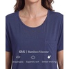 GYS Bamboo Viscose Women’s Pajama Tops, Soft Cooling Short Sleeve T-Shirts | Moisture-Wicking Sleep Shirt, Casual Crew Neck Tees, Moisture-Wicking Lounge Top, Comfy Stretchy PJ Tops(Indigo Blue)
