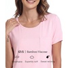 GYS Bamboo Viscose Women’s Pajama Tops, Soft Cooling Short Sleeve T-Shirts | Moisture-Wicking Sleep Shirt, Casual Crew Neck Tees, Moisture-Wicking Lounge Top, Comfy Stretchy PJ Tops(Pink)