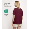 GYS Bamboo Viscose Women’s Pajama Tops, Soft Cooling Short Sleeve T-Shirts | Moisture-Wicking Sleep Shirt, Casual Crew Neck Tees, Moisture-Wicking Lounge Top, Comfy Stretchy PJ Tops(Ficus Red)