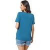 GYS Bamboo Viscose Women’s Pajama Tops, Soft Cooling Short Sleeve T-Shirts | Moisture-Wicking Sleep Shirt, Casual Crew Neck Tees, Moisture-Wicking Lounge Top, Comfy Stretchy PJ Tops(Teal Blue)