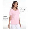 GYS Bamboo Viscose Women’s Pajama Tops, Soft Cooling Short Sleeve T-Shirts | Moisture-Wicking Sleep Shirt, Casual Crew Neck Tees, Moisture-Wicking Lounge Top, Comfy Stretchy PJ Tops(Pink)
