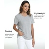 GYS Bamboo Viscose Women’s Pajama Tops, Soft Cooling Short Sleeve T-Shirts | Moisture-Wicking Sleep Shirt, Casual Crew Neck Tees, Moisture-Wicking Lounge Top, Comfy Stretchy PJ Tops(Heather Grey)