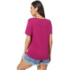 GYS Bamboo Viscose Women’s Pajama Tops, Soft Cooling Short Sleeve T-Shirts | Moisture-Wicking Sleep Shirt, Casual Crew Neck Tees, Moisture-Wicking Lounge Top, Comfy Stretchy PJ Tops(Plum)