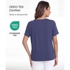 GYS Bamboo Viscose Women’s Pajama Tops, Soft Cooling Short Sleeve T-Shirts | Moisture-Wicking Sleep Shirt, Casual Crew Neck Tees, Moisture-Wicking Lounge Top, Comfy Stretchy PJ Tops(Indigo Blue)