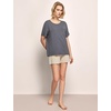 GYS Bamboo Viscose Women’s Pajama Tops, Soft Cooling Short Sleeve T-Shirts | Moisture-Wicking Sleep Shirt, Casual Crew Neck Tees, Moisture-Wicking Lounge Top, Comfy Stretchy PJ Tops(Dark Grey)