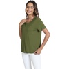 GYS Bamboo Viscose Women’s Pajama Tops, Soft Cooling Short Sleeve T-Shirts | Moisture-Wicking Sleep Shirt, Casual Crew Neck Tees, Moisture-Wicking Lounge Top, Comfy Stretchy PJ Tops(Avocado)