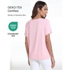 GYS Bamboo Viscose Women’s Pajama Tops, Soft Cooling Short Sleeve T-Shirts | Moisture-Wicking Sleep Shirt, Casual Crew Neck Tees, Moisture-Wicking Lounge Top, Comfy Stretchy PJ Tops(Pink)