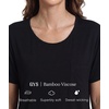 GYS Bamboo Viscose Women’s Pajama Tops, Soft Cooling Short Sleeve T-Shirts | Moisture-Wicking Sleep Shirt, Casual Crew Neck Tees, Moisture-Wicking Lounge Top, Comfy Stretchy PJ Tops(Black)