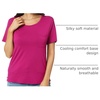 GYS Bamboo Viscose Women’s Pajama Tops, Soft Cooling Short Sleeve T-Shirts | Moisture-Wicking Sleep Shirt, Casual Crew Neck Tees, Moisture-Wicking Lounge Top, Comfy Stretchy PJ Tops(Plum)