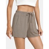 GYS Women’s Bamboo Viscose Cooling High Waisted Pajama Shorts | Moisture wicking, Breathable, Tagless, Soft stretch, Elastic waist with drawstring, for hot flashes & summer sleep(Camel)