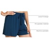 GYS Women’s Bamboo Viscose Cooling High Waisted Pajama Shorts | Moisture wicking, Breathable, Tagless, Soft stretch, Elastic waist with drawstring, for hot flashes & summer sleep(Ink Blue)