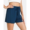 GYS Women’s Bamboo Viscose Cooling High Waisted Pajama Shorts | Moisture wicking, Breathable, Tagless, Soft stretch, Elastic waist with drawstring, for hot flashes & summer sleep(Ink Blue)