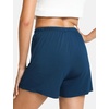 GYS Women’s Bamboo Viscose Cooling High Waisted Pajama Shorts | Moisture wicking, Breathable, Tagless, Soft stretch, Elastic waist with drawstring, for hot flashes & summer sleep(Ink Blue)