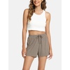 GYS Women’s Bamboo Viscose Cooling High Waisted Pajama Shorts | Moisture wicking, Breathable, Tagless, Soft stretch, Elastic waist with drawstring, for hot flashes & summer sleep(Camel)