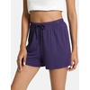 GYS Women’s Bamboo Viscose Cooling High Waisted Pajama Shorts | Moisture wicking, Breathable, Tagless, Soft stretch, Elastic waist with drawstring, for hot flashes & summer sleep(Purple)