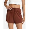 GYS Women’s Bamboo Viscose Cooling High Waisted Pajama Shorts | Moisture wicking, Breathable, Tagless, Soft stretch, Elastic waist with drawstring, for hot flashes & summer sleep(Brick Red)