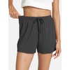 GYS Women’s Bamboo Viscose Cooling High Waisted Pajama Shorts | Moisture wicking, Breathable, Tagless, Soft stretch, Elastic waist with drawstring, for hot flashes & summer sleep(Dark Heather Grey)