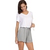 GYS Women’s Bamboo Viscose Cooling High Waisted Pajama Shorts | Moisture wicking, Breathable, Tagless, Soft stretch, Elastic waist with drawstring, for hot flashes & summer sleep(Heather Grey)