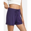 GYS Women’s Bamboo Viscose Cooling High Waisted Pajama Shorts | Moisture wicking, Breathable, Tagless, Soft stretch, Elastic waist with drawstring, for hot flashes & summer sleep(Purple)