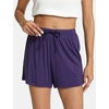 GYS Women’s Bamboo Viscose Cooling High Waisted Pajama Shorts | Moisture wicking, Breathable, Tagless, Soft stretch, Elastic waist with drawstring, for hot flashes & summer sleep(Purple)