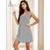 GYS Women’s Bamboo Viscose Cooling Tank Nightgowns | Moisture wicking, Comfortable & breathable, for hot sleeper, Sleeveless, Racerback, Stretch soft, Lightweight(Heather Grey)