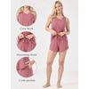 GYS Women’s Bamboo Viscose Cooling Tank Pajama Set | Moisture wicking, Lightweight & breathable, Tagless comfort, Sleeveless, Flowy A-line tank top with shorts, for hot sleeper(Rose Pink)