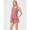 GYS Women’s Bamboo Viscose Cooling Tank Pajama Set | Moisture wicking, Lightweight & breathable, Tagless comfort, Sleeveless, Flowy A-line tank top with shorts, for hot sleeper(Rose Pink)