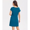GYS Women’s Bamboo Viscose Crew Neck Nightgown, Cooling for Hot Flashes | Moisture wicking, Breathable, Tagless, Short sleeve, Soft stretch, for night sweats & summer sleep(Teal Blue)