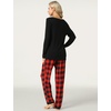 GYS Women’s Bamboo Viscose Long Sleeve Pajamas Set | Super Soft Sleepwear, Cooling Pjs for Hot Flashes & Night Sweats, Moisture-Wicking for Menopause, OEKO-TEX Certified(B- V Neck- Red Plaid)