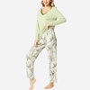 GYS Women’s Bamboo Viscose Long Sleeve Pajamas Set | Super Soft Sleepwear, Cooling Pjs for Hot Flashes & Night Sweats, Moisture-Wicking for Menopause, OEKO-TEX Certified(C-cantaloupe Green)