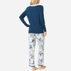 GYS Women’s Bamboo Viscose Long Sleeve Pajamas Set | Super Soft Sleepwear, Cooling Pjs for Hot Flashes & Night Sweats, Moisture-Wicking for Menopause, OEKO-TEX Certified(C-ink Blue)