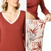 GYS Women’s Bamboo Viscose Long Sleeve Pajamas Set | Super Soft Sleepwear, Cooling Pjs for Hot Flashes & Night Sweats, Moisture-Wicking for Menopause, OEKO-TEX Certified(C-brick Red)