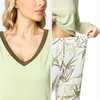 GYS Women’s Bamboo Viscose Long Sleeve Pajamas Set | Super Soft Sleepwear, Cooling Pjs for Hot Flashes & Night Sweats, Moisture-Wicking for Menopause, OEKO-TEX Certified(C-cantaloupe Green)