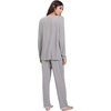 GYS Women’s Bamboo Viscose Long Sleeve Pajamas Set | Super Soft Sleepwear, Cooling Pjs for Hot Flashes & Night Sweats, Moisture-Wicking for Menopause, OEKO-TEX Certified(B- V Neck – Heather Grey)