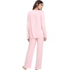 GYS Women’s Bamboo Viscose Long Sleeve Pajamas Set | Super Soft Sleepwear, Cooling Pjs for Hot Flashes & Night Sweats, Moisture-Wicking for Menopause, OEKO-TEX Certified(A- Round Neck – Pink)