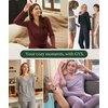 GYS Women’s Bamboo Viscose Long Sleeve Pajamas Set | Super Soft Sleepwear, Cooling Pjs for Hot Flashes & Night Sweats, Moisture-Wicking for Menopause, OEKO-TEX Certified(B- V Neck – Aqua)