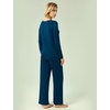 GYS Women’s Bamboo Viscose Long Sleeve Pajamas Set | Super Soft Sleepwear, Cooling Pjs for Hot Flashes & Night Sweats, Moisture-Wicking for Menopause, OEKO-TEX Certified(A – Round Neck – Ink Blue)