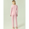 GYS Women’s Bamboo Viscose Long Sleeve Pajamas Set | Super Soft Sleepwear, Cooling Pjs for Hot Flashes & Night Sweats, Moisture-Wicking for Menopause, OEKO-TEX Certified(B- V Neck – Pink)