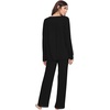 GYS Women’s Bamboo Viscose Long Sleeve Pajamas Set | Super Soft Sleepwear, Cooling Pjs for Hot Flashes & Night Sweats, Moisture-Wicking for Menopause, OEKO-TEX Certified(A- Round Neck – Black)